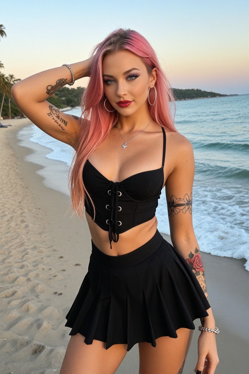 Black Nail Polish, Very Straight Type Hair Waist, Sweetest Girlfriend AI Porn