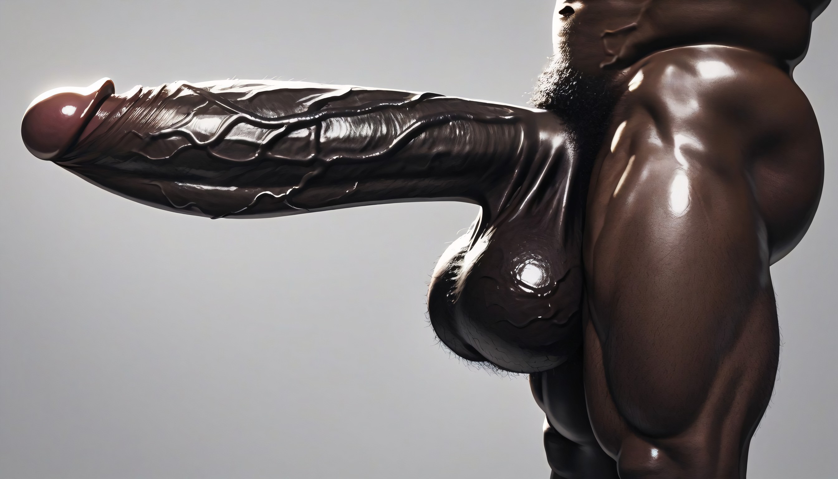 Peau Grasse, Dark Black Skin, Oily Dark Black Skin Porno IA Gay