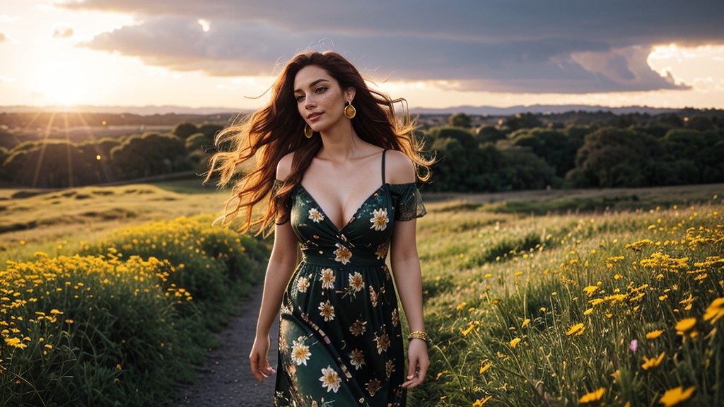 Summer Dress, Open Clothes, Dusk AI Porn