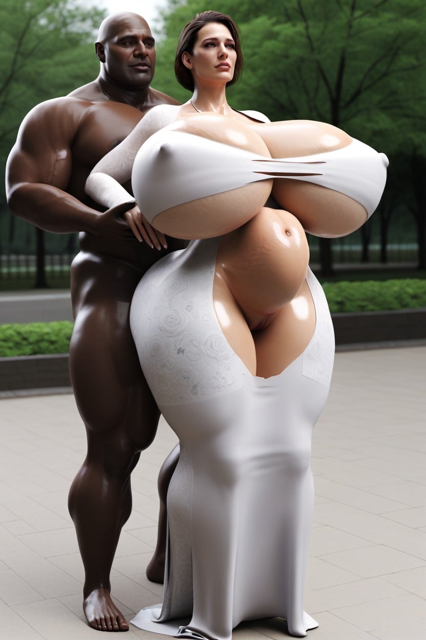 Cock Bigger Than Arm, Breasts Ripping Dress, Stomach Stretched From Huge Cock AI Porn