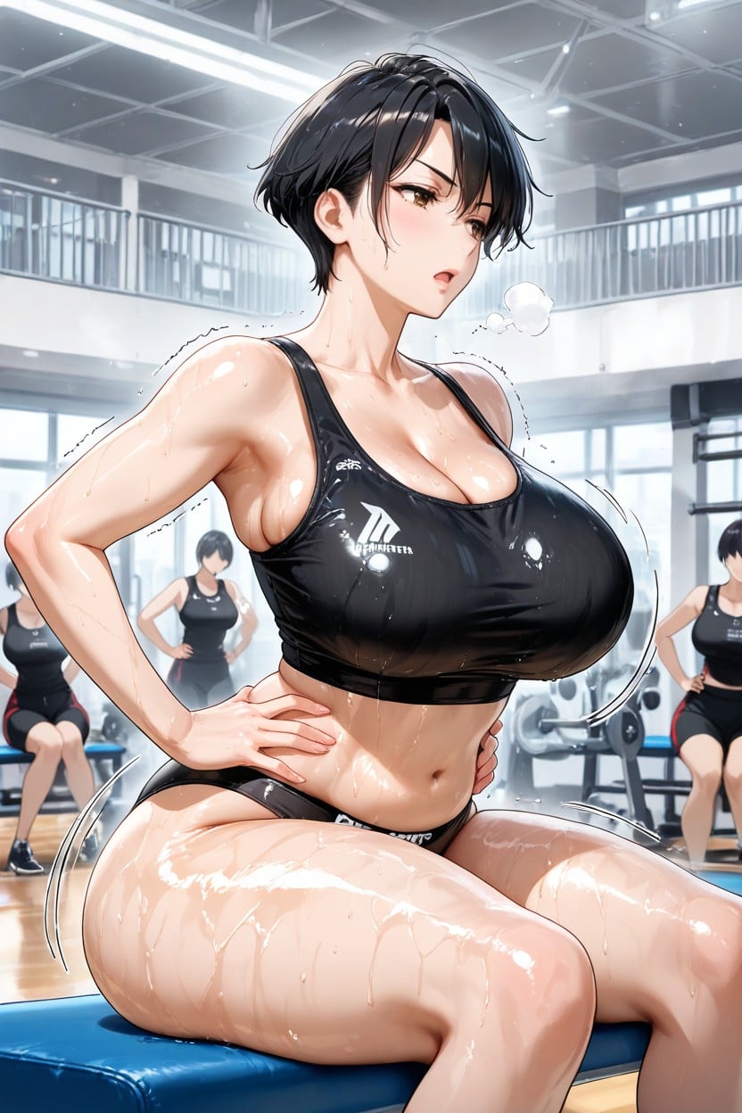 Perfect Hourglass Body, Massive Ass, Eyes Half Closed Hentai AI Porn