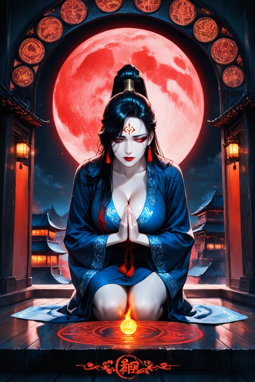 Cinematic Chiaroscuro, Praying, Emotionally Charged Lighting Hentai AI Porn