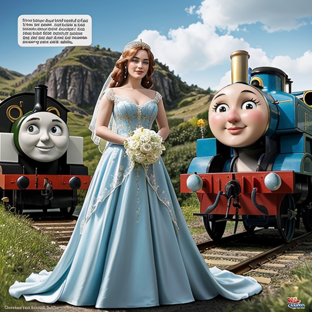 Vibrant Lighting, Classic Thomas & Friends Comic, Single Page Comic AI Porn
