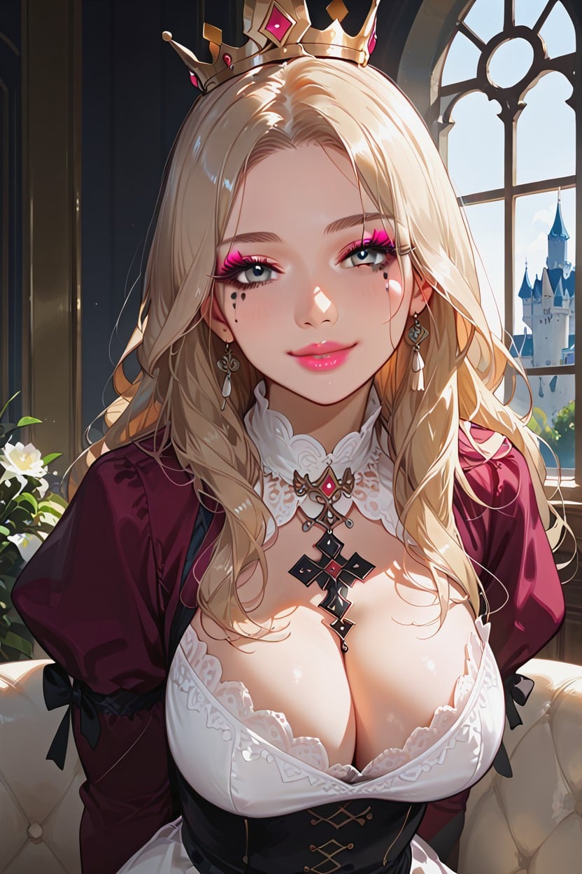 Smiling, Curvy, Pink Lipstick Hentai AI Porn