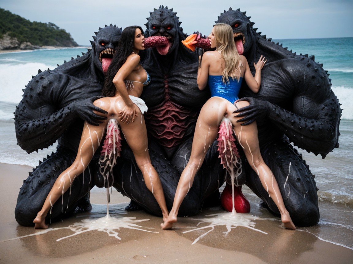 Getting Fucked By Alien Horror Sea Monster, Hard Horror Alien Sea Monster Sex, Cum On Back AI Porn