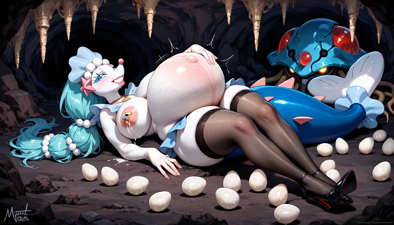 Puffy Bimbo Lips, Eggnant, Veiny Tits Hentai AI Porn