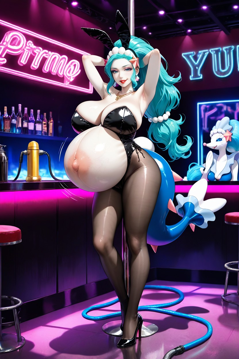 Leather Bunny Suit, Very Blushed, Primarina Pokemon AI Porn