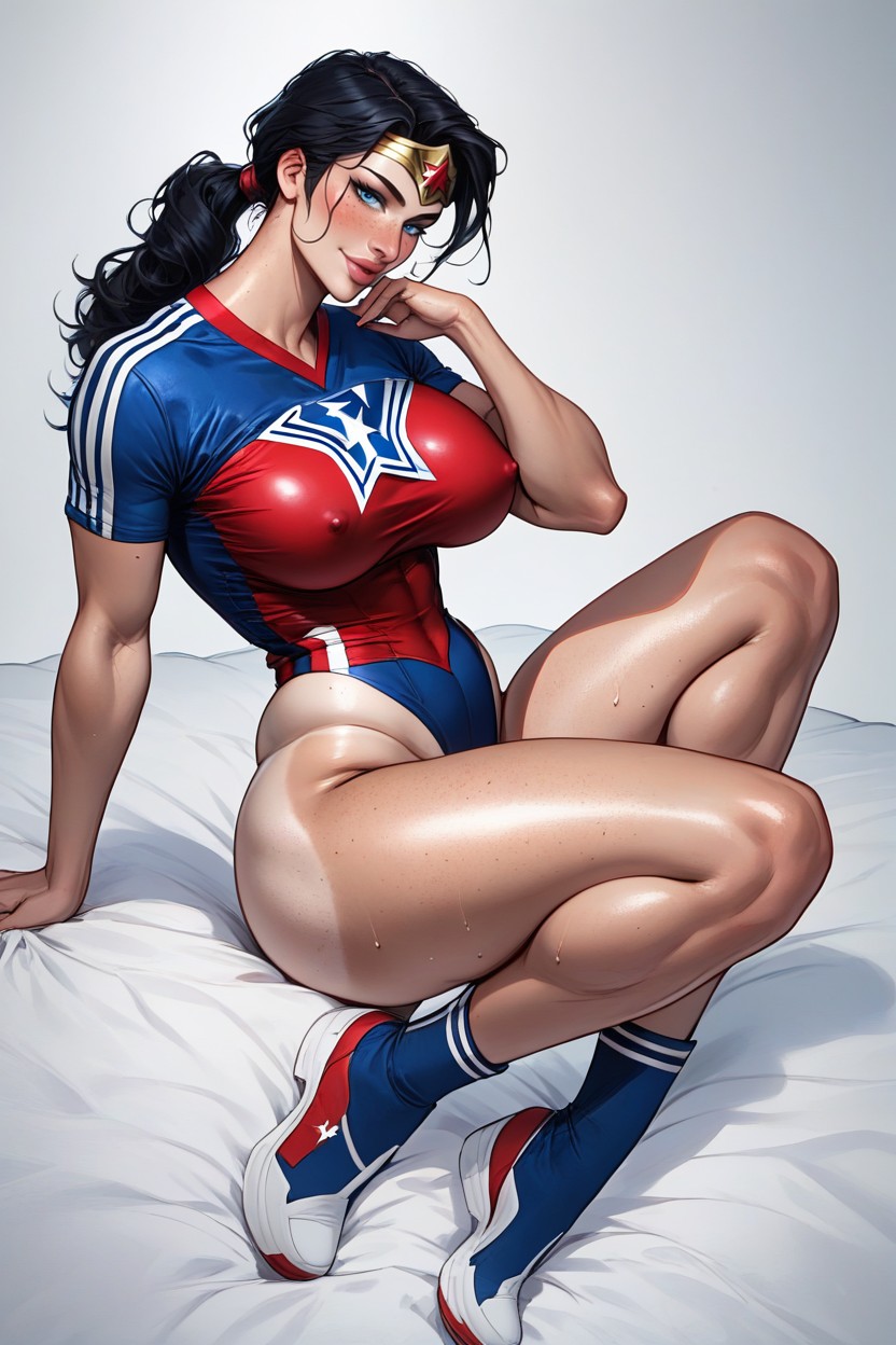 Long Eyelashes, Shaved Cunt, Rounded Ass AI Porn
