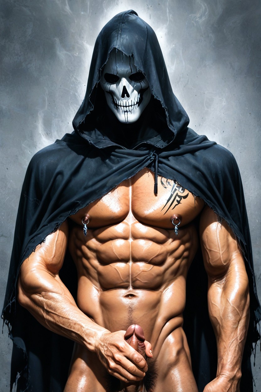 Detailed Abs, Holding A Silver Knife, Fantasy Art AI Gay Porn