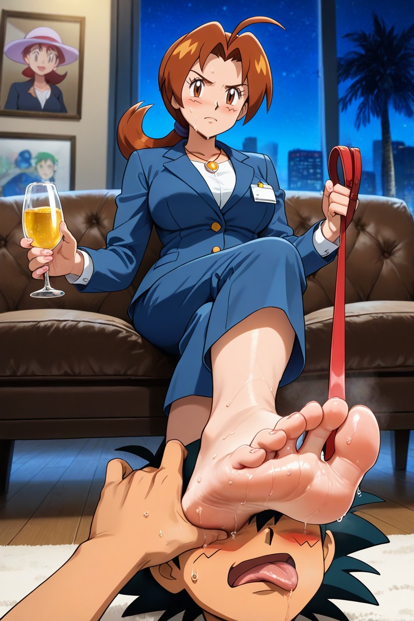 Deila Ketchum Looking At The Viewer, Perfect Feet, Ash Ketchum Hentai AI Porn