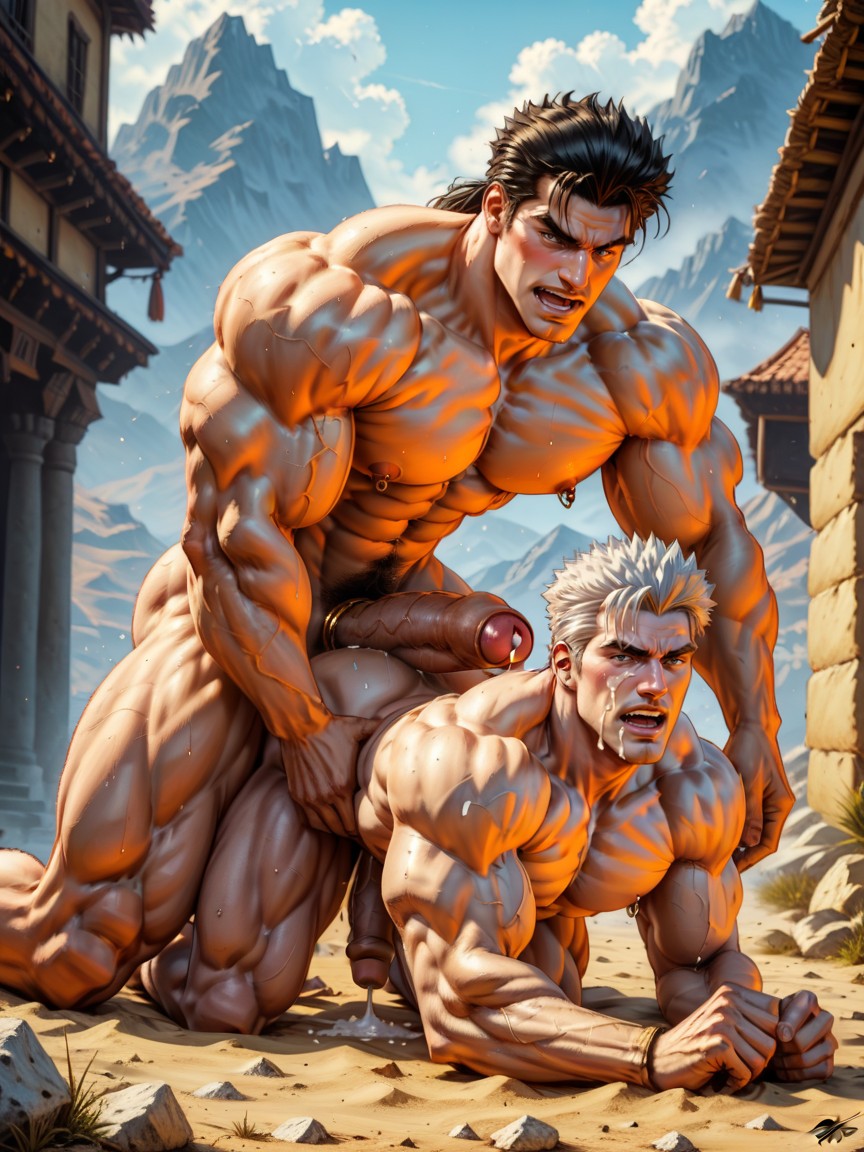 Standing Doggy Style, Embarrassed, Gaston Has Hyper Huge Cock Porno IA Gay