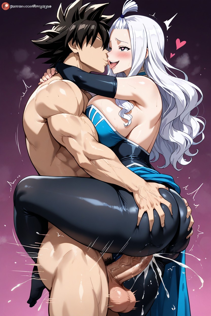 Extreme Wide Cock, Bounce Lines, Pelo Blanco Hentai IA