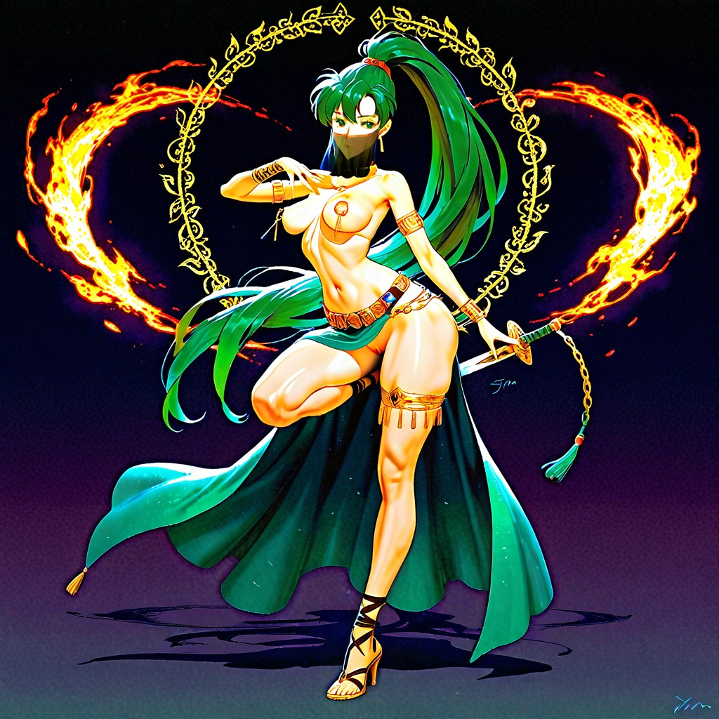 Bubble Butt, One Leg Up In Air, Bellydancer AI Porn