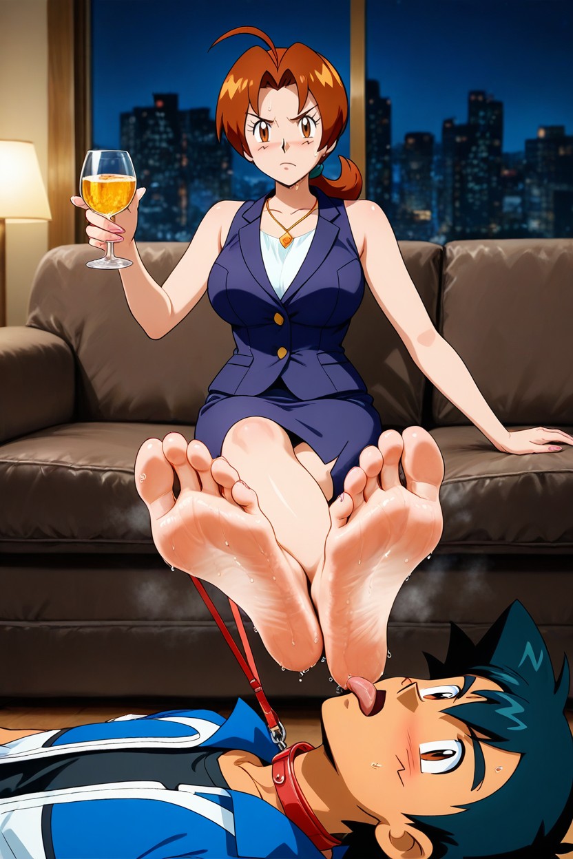 Foot Worship, Exposed Calves, Night Hentai AI Porn