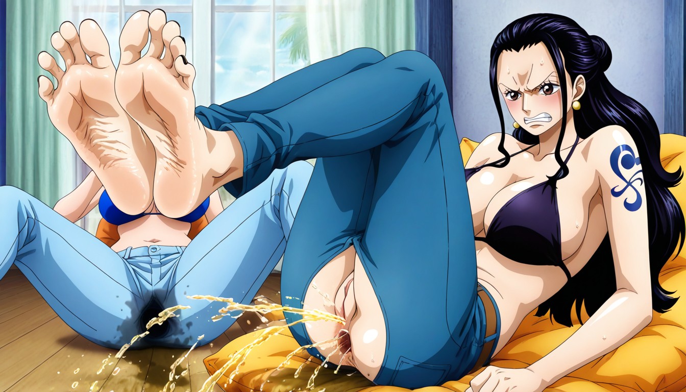 Legs, Anime Art Style Nami From One Piece, Sitting Down Hentai AI Porn