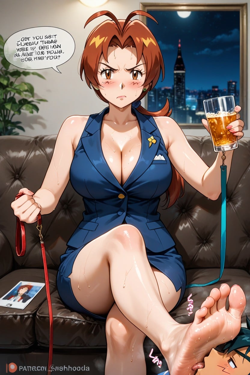 Barefoot, Ash Ketchum Licking The Soles Of Deila Ketchum's Feet, 25+ Hentai AI Porn
