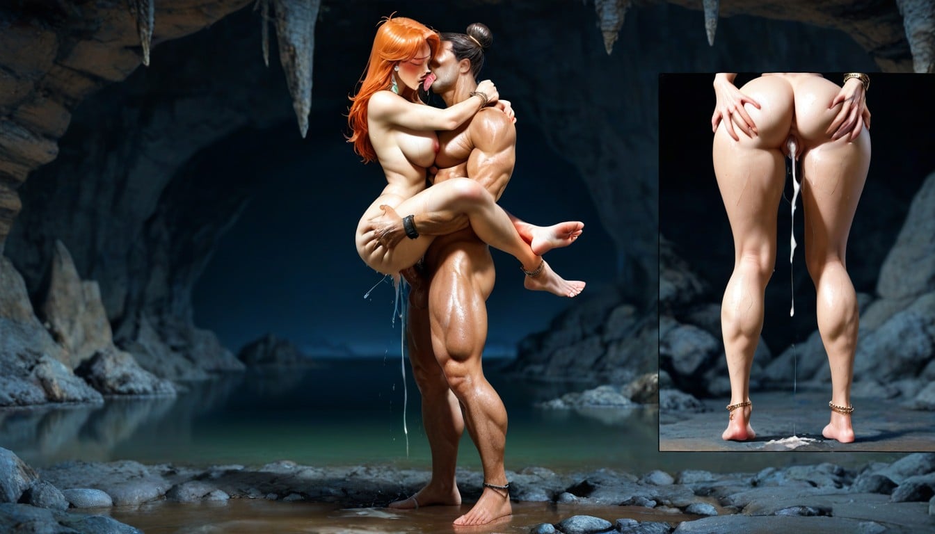 Shy Blush, Big Rocks, Perfect Wet Shiny Skin AI Porn