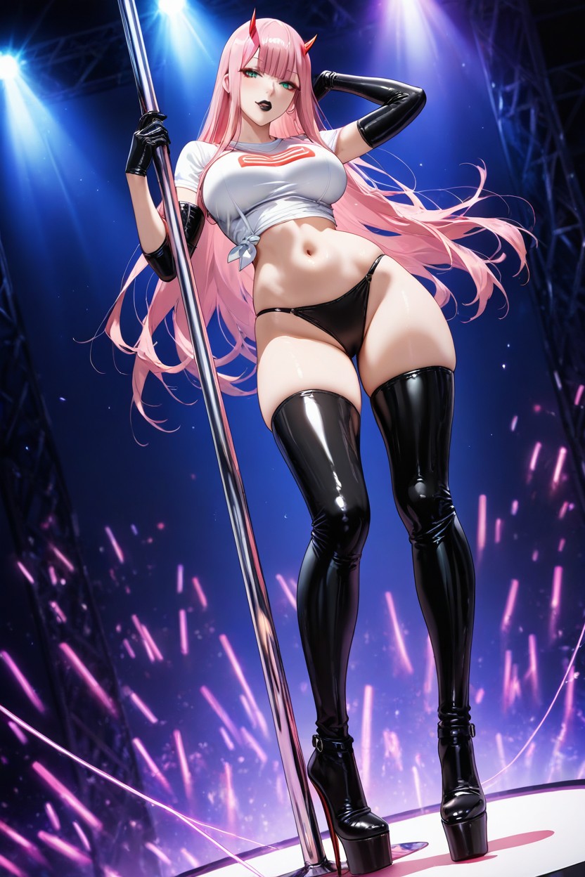 Rounded Breast, Platform High Heels, Straightened Hair Hentai AI Porn