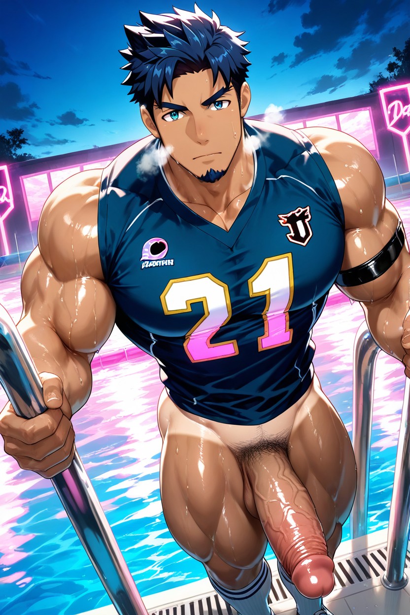 Sweat, Tanned Skin, Sweaty Pornografia gay com IA