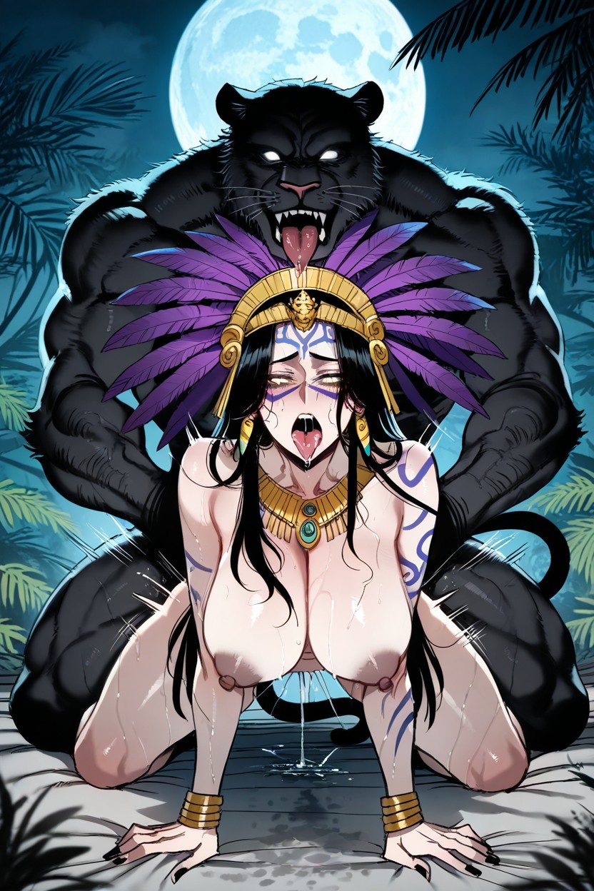 Rough Sex, Black Fur, Dark Nipples Hentai AI Porn