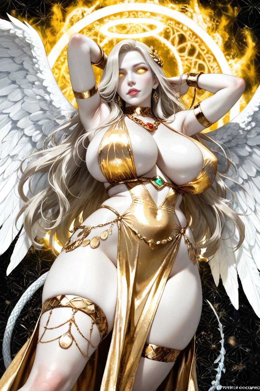 Underboob, Extremely Long Hair Length Add A Dragon Tattoo On Her Legs, Pet Pose Hentai AI Porn