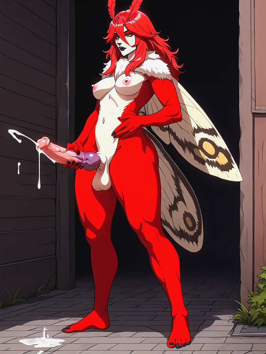 Uncovered Vagina, Outie Nipples, One Person Furry AI Porn