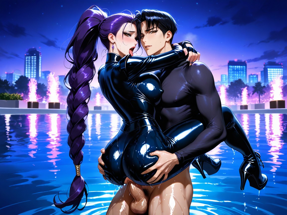 Cinematic Realism, 2 People, One Man Hentai AI Porn