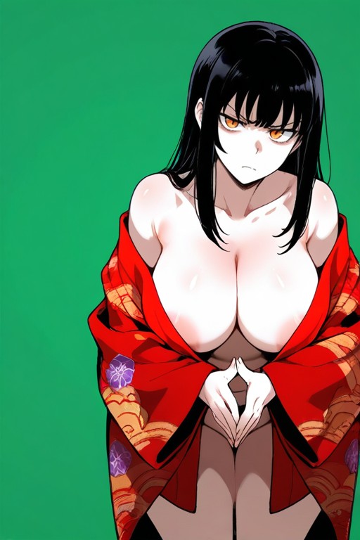 Thick Thighs, Straight Black Hair, Big Ass Hentai AI Porn