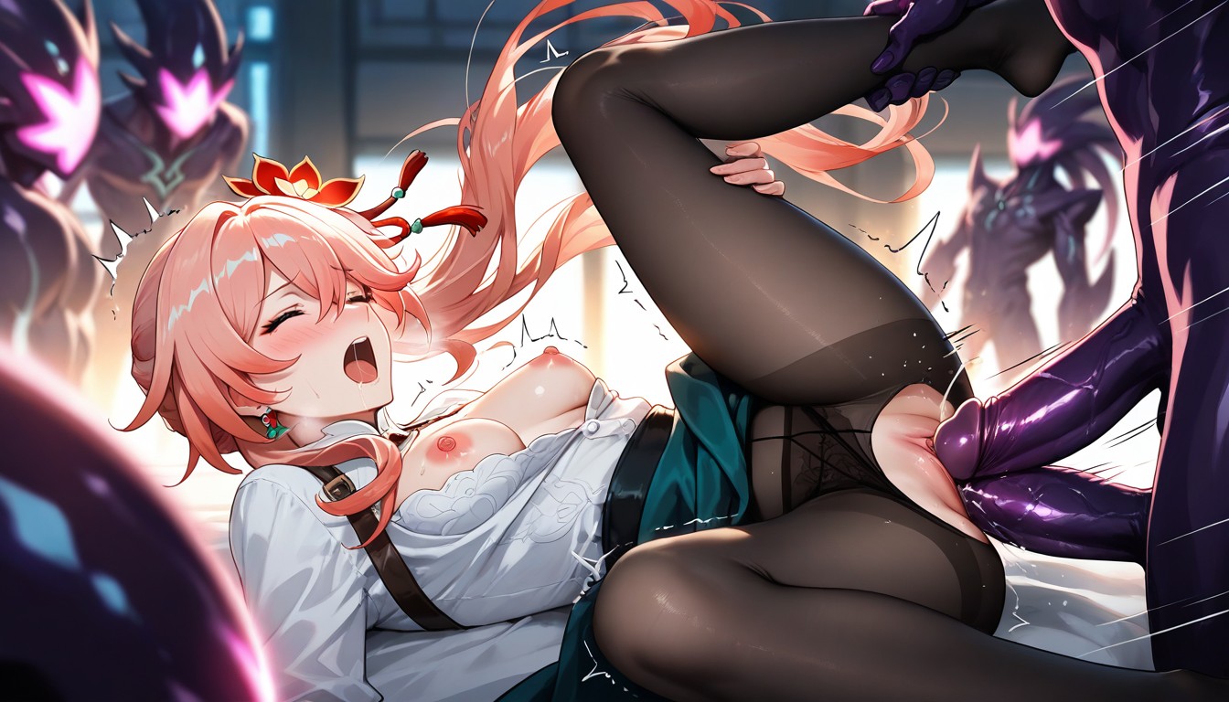 Small Ass, Doubled Dick, Moaning Hentai AI Porn