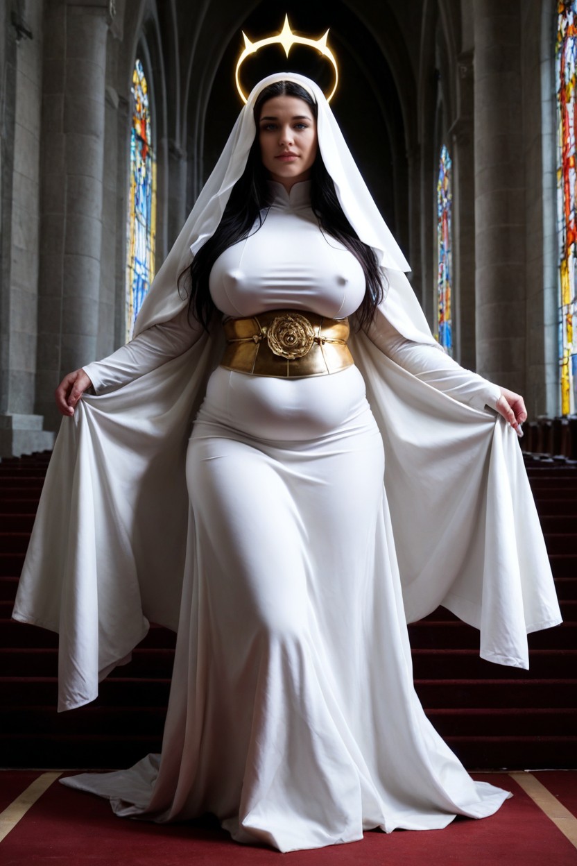 Blue Eyes, White Cloak, Glowing Clothes AI Porn