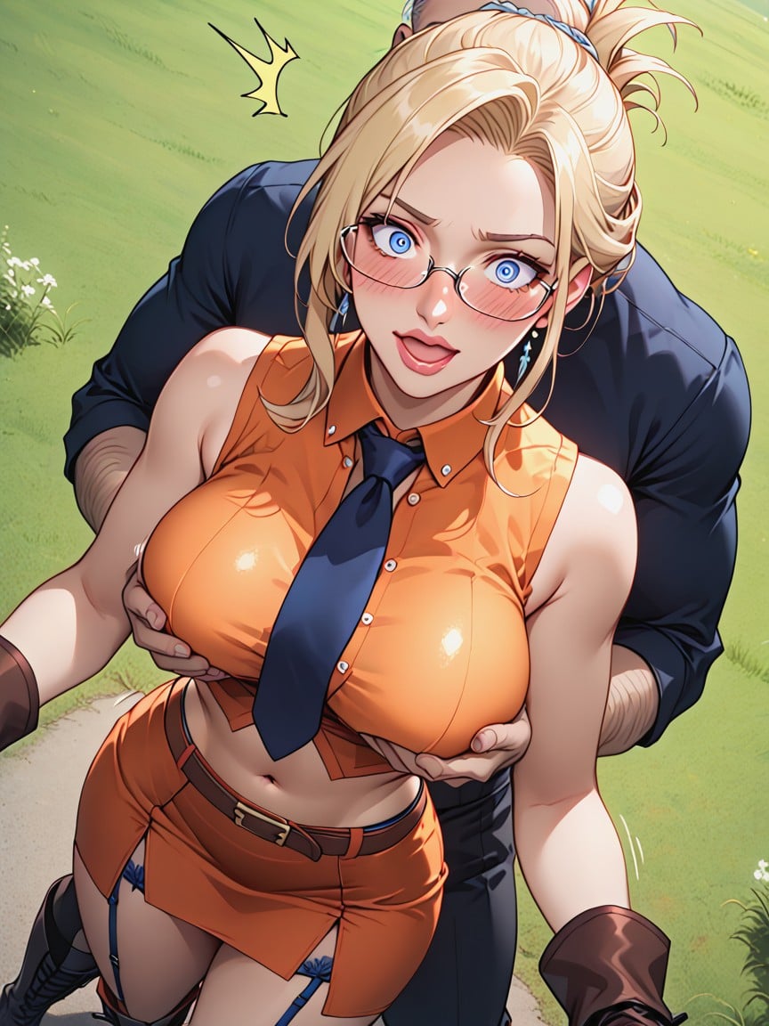 Black Boots, Shocked, Black Detached Sleeves Hentai AI Porn