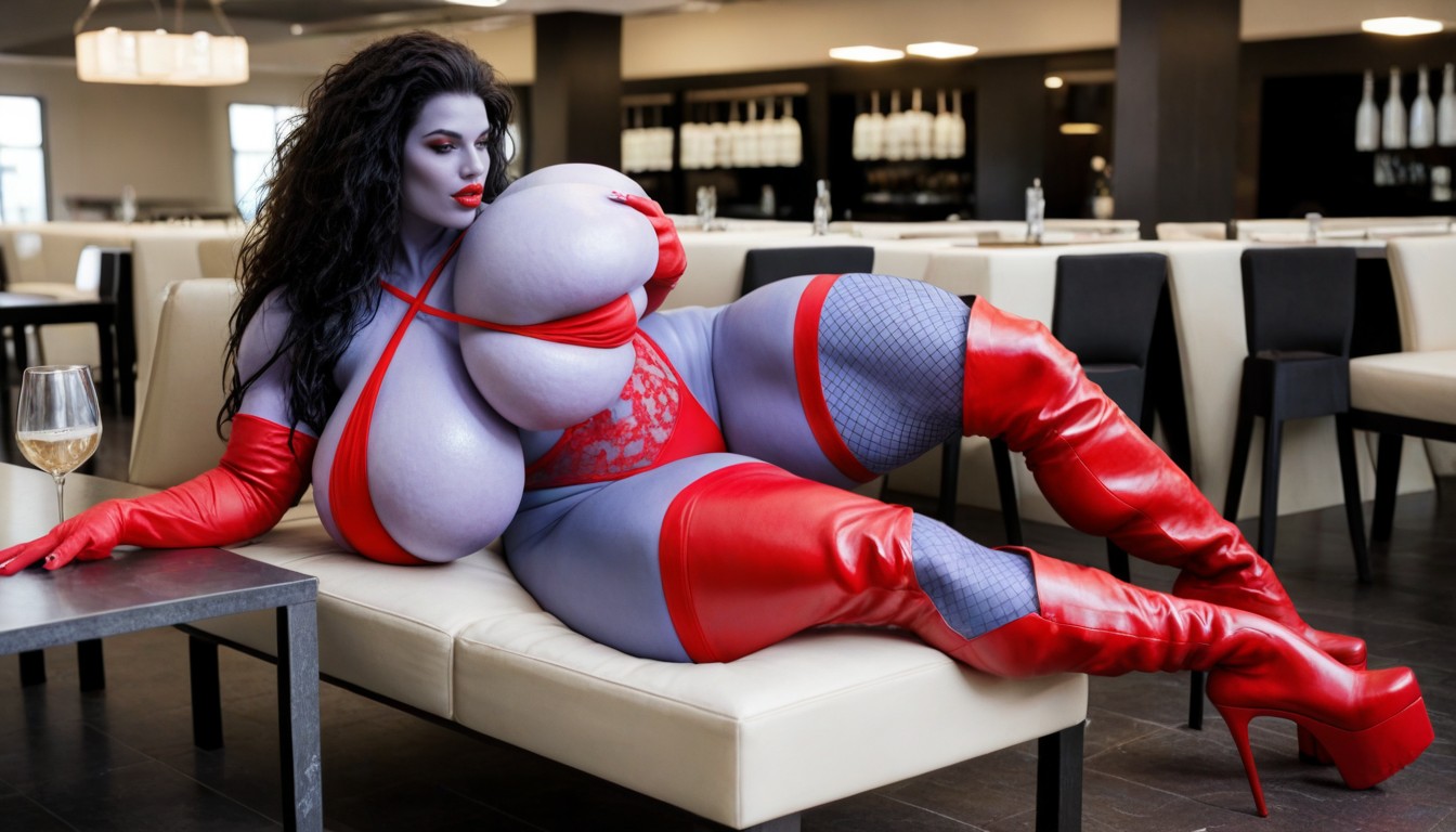 Tall, White Boots, Three Colors Long Gloves Porno IA transsexuelle