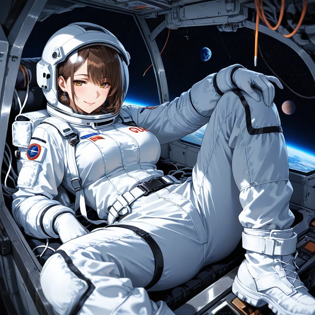 Planet Earth In Background, Astronaut Backpack, 18+ Hentai AI Porn