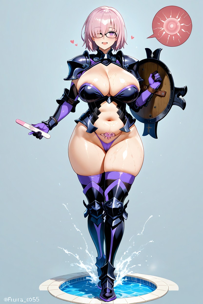 Madura, Purple Thong, Purple Stockings Hentai AI Porn