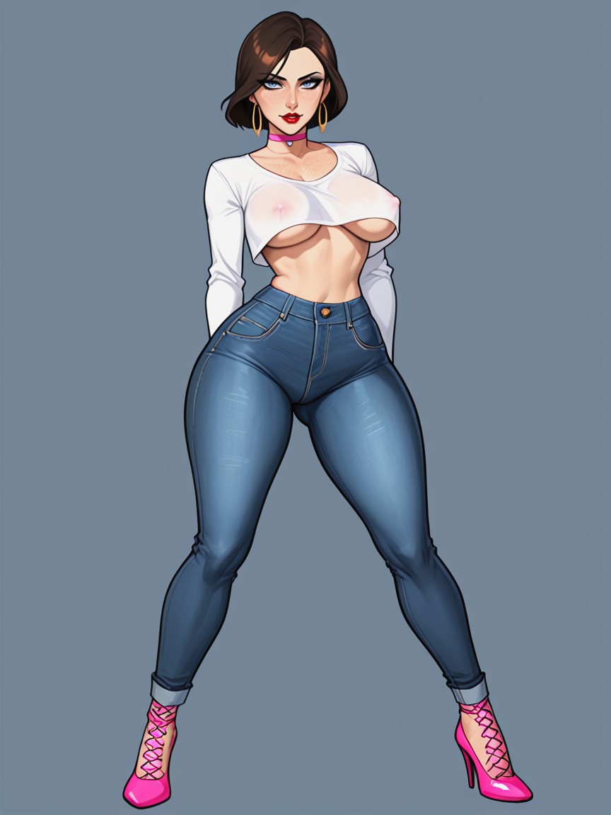 Underboob, Arms Behind Back, Waist Hentai AI Porn
