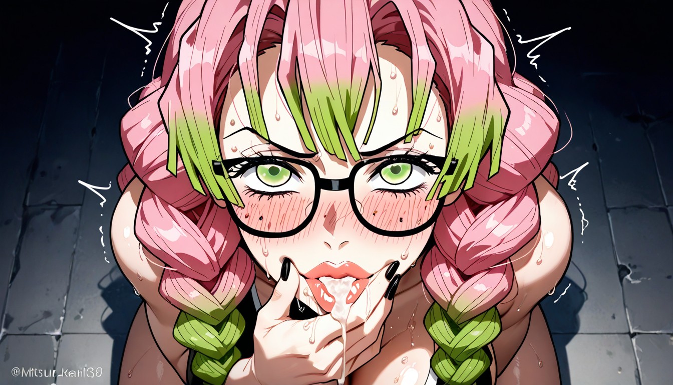 Trembling, Cute, Showing Her Mouth Open Hentai AI Porn