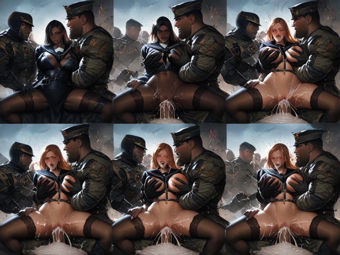 Black Necktie, Collage, Soldiers Hentai IA