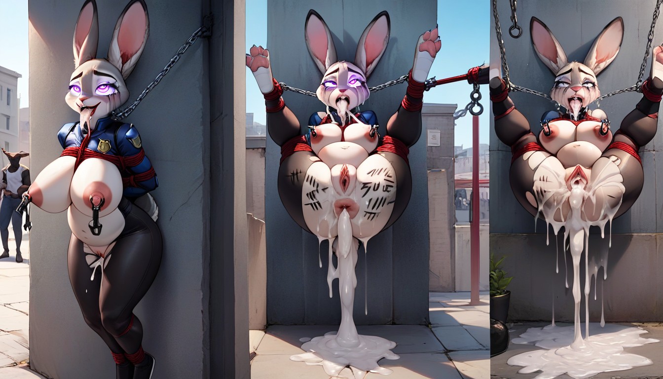 With Ropes, Exposed Pussy, Suspended By Ropes Furry AI Porn