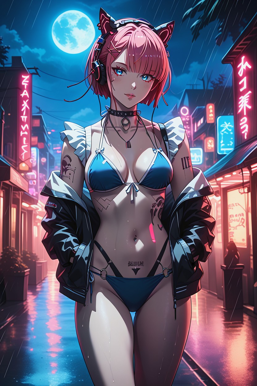 Blue Bikini, Bikini, French Maid Hentai AI Porn