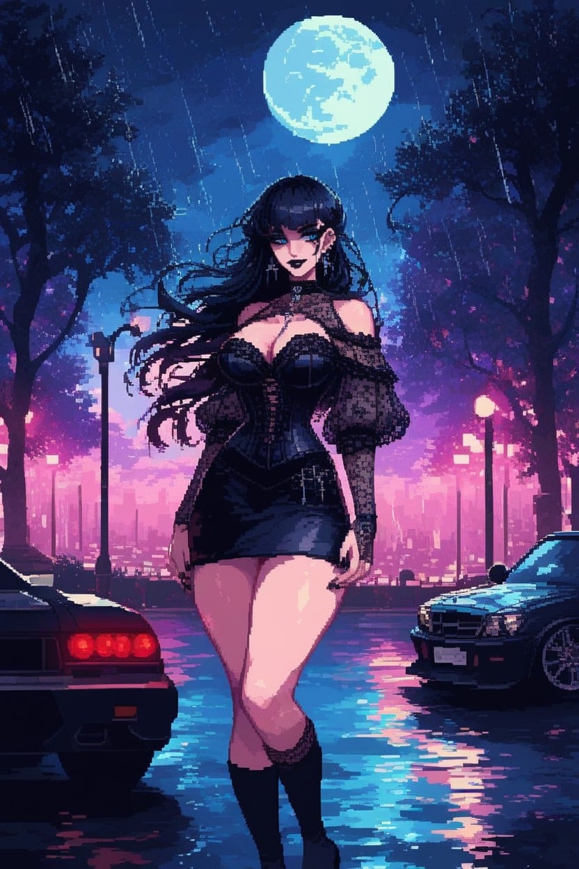 18+, Blue Eyes, Night Hentai AI Porn