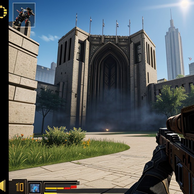 Classic Game Artstyle, Viewer Shooting Rocket Launcher, Unreal_tournament Art Style AI Porn