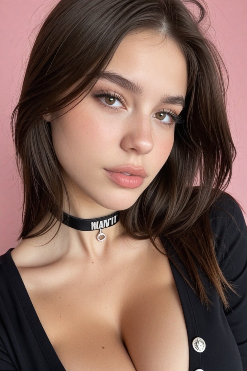 Winged Eyeliner, Overhead View, Messy Hair Strands AI Porn