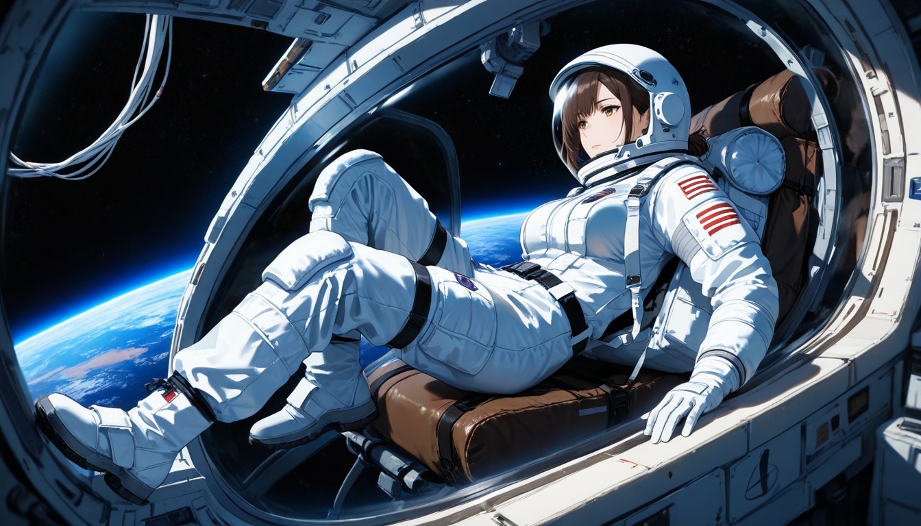 Cinematic, Space Station, Clear Glass Astronaut Helm Hentai AI Porn