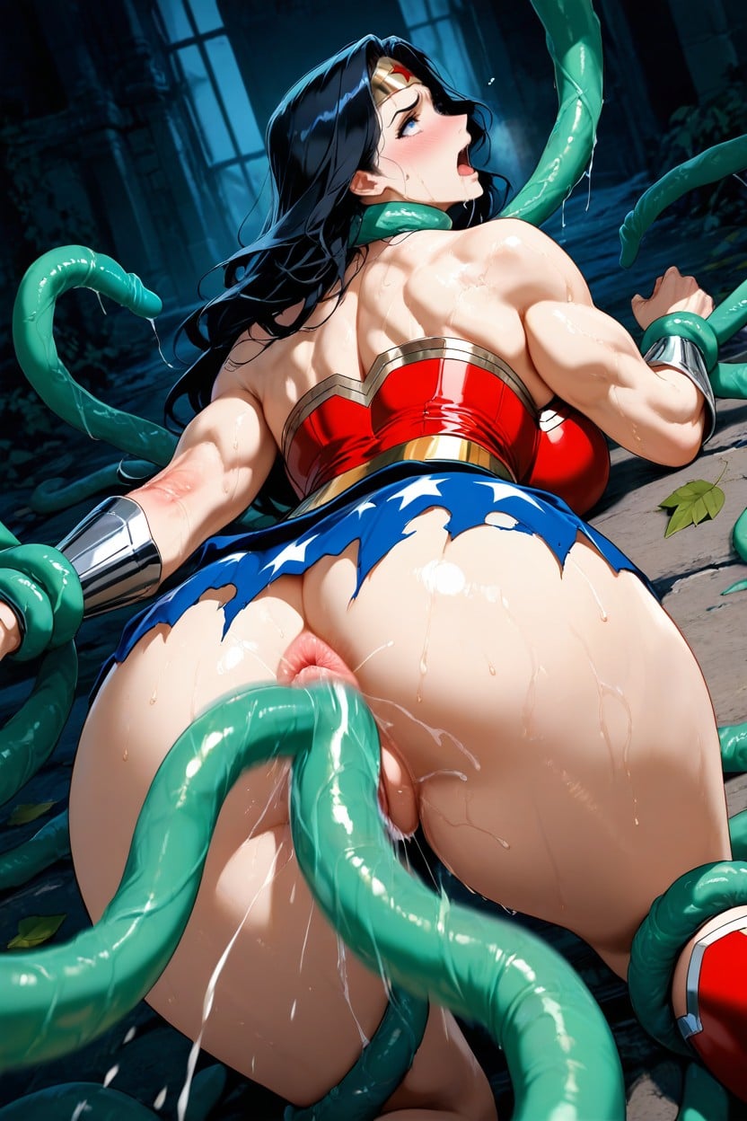 Lots Of Tentacles, In A Dark Building, Gold Armbands Hentai AI Porn
