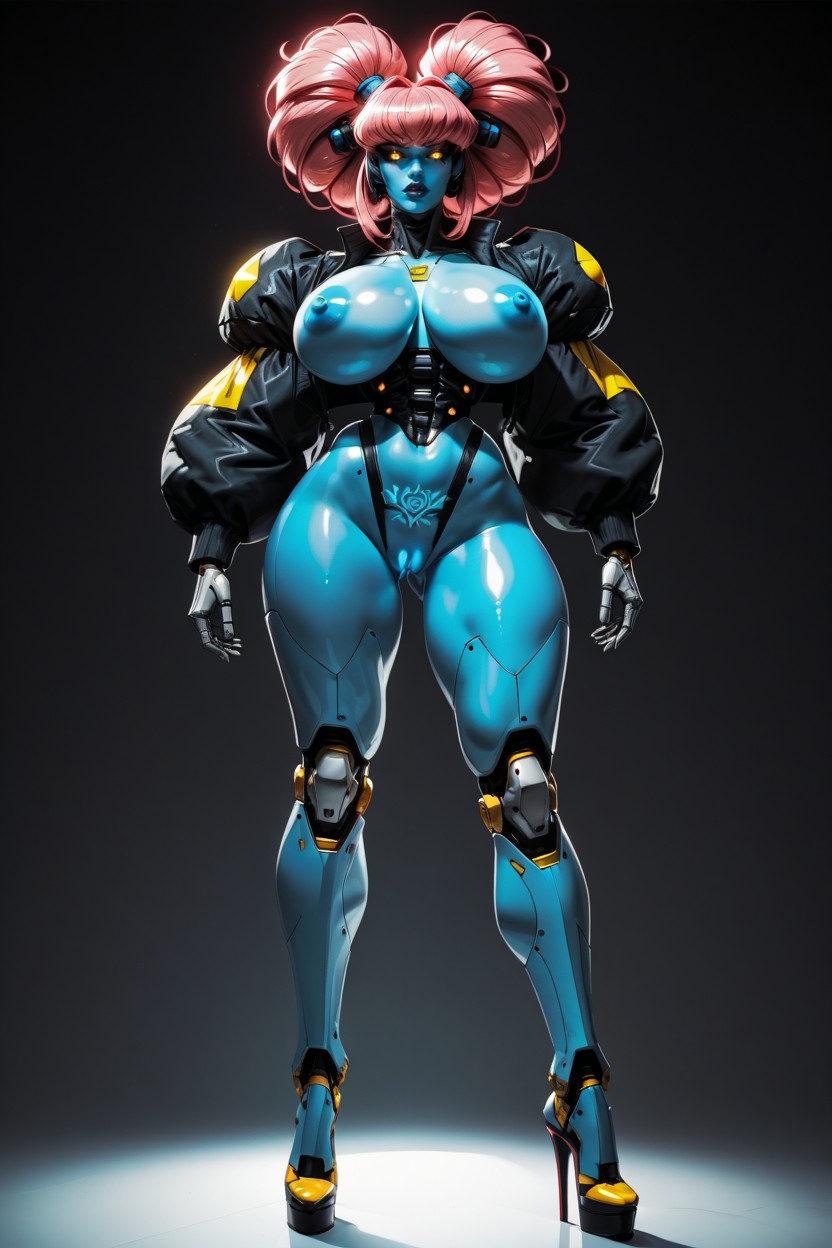 모래시계 그림, 프론트뷰, Articulated Mechanical Joints And Torso AI 포르노