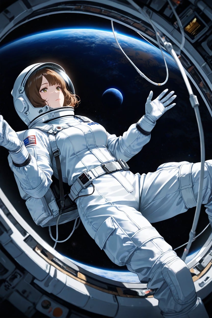 Sexy Lady, Medium Breast, Zero Gravity Hentai AI Porn