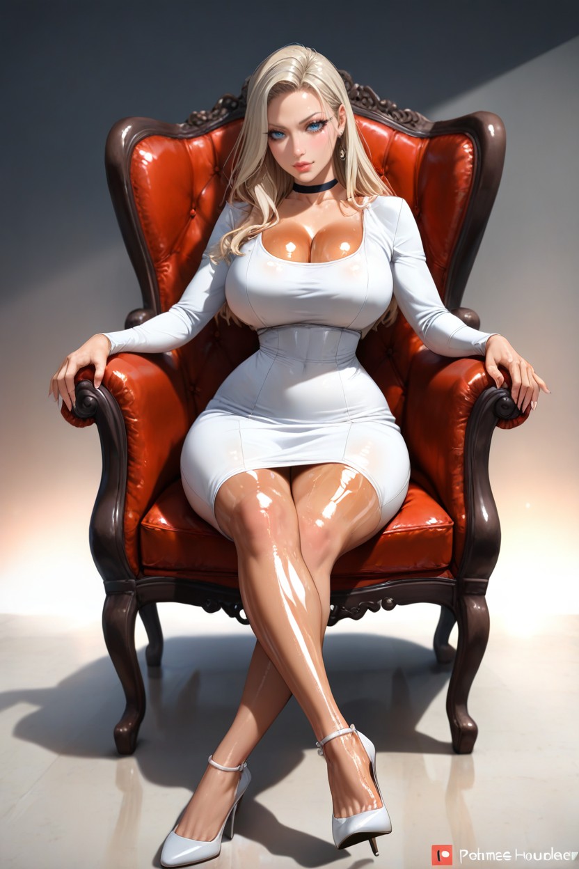 Natural Teardrop Shaped Tits Under Clothes, Massive Thick Thighs, Perfectly Shaped Nose AI Porn