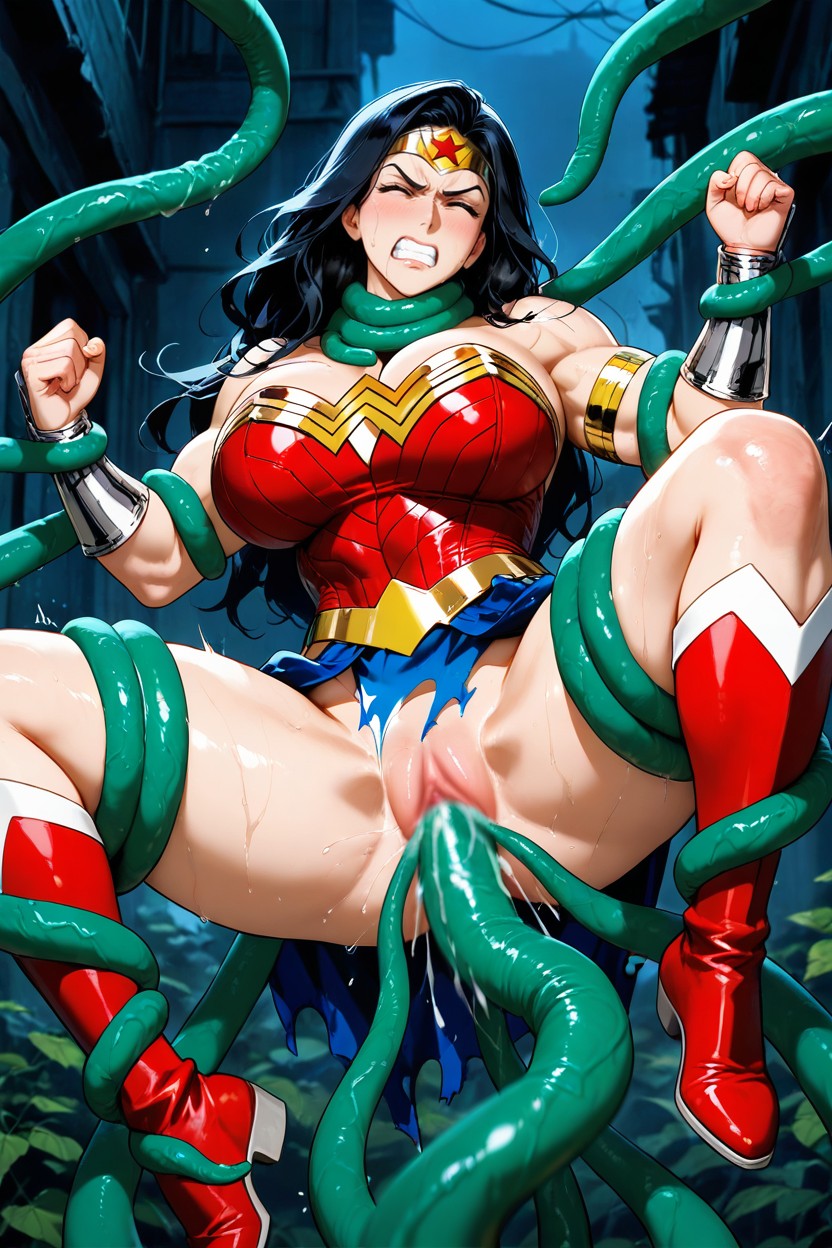 Cinematic, Red Leather Bodice, Highly Detailed Digital Artwork Hentai AI Porn