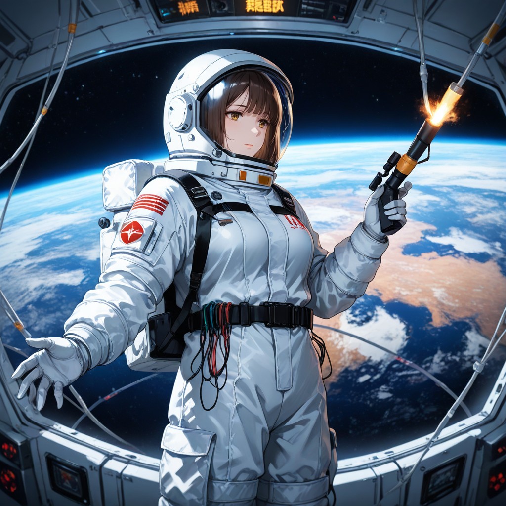 Reflection On Helmet Glass, Side View, Clear Glass Astronaut Helm Hentai AI Porn