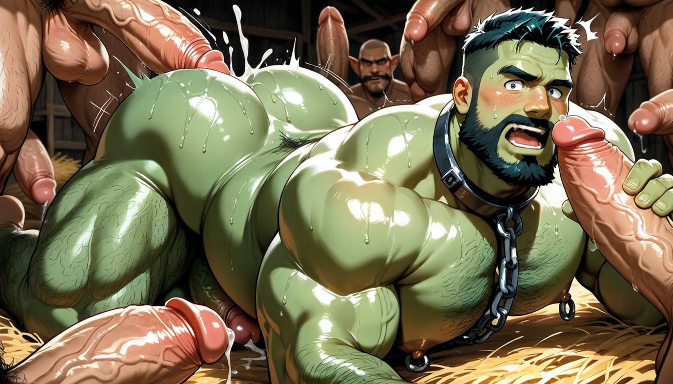 Muscle, Lubricated, Beard AI Gay Porn